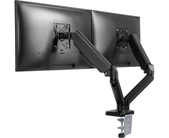 Goobay Desk Mount Double Monitor Mount with Gas Spring Swivel, Tilt, Rotation 17-32 " Maximum weight (capacity) 9 kg Black Крепления для телевизоров
