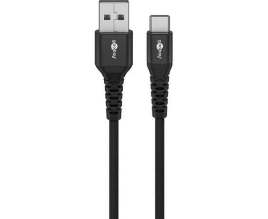 Goobay USB-C to USB-A Supersoft Textile Cable with Metal Plugs 74527 Data USB kabeļi