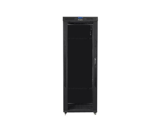 Lanberg Rack cabinet 19" free-standing 42U/800x800 (flat pack) with glass door, LCD FF01-8842-12BL Black Serveri un to komponentes