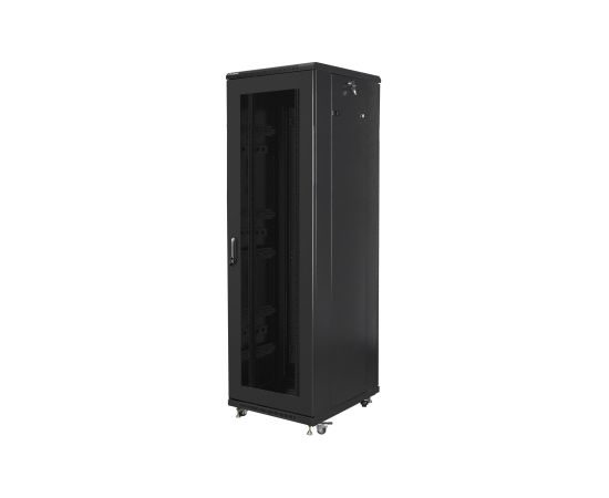 Lanberg Rack cabinet 19" free-standing 42U/600x800 (flat pack) with mesh door FF01-6842-23B Black Serveri un to komponentes