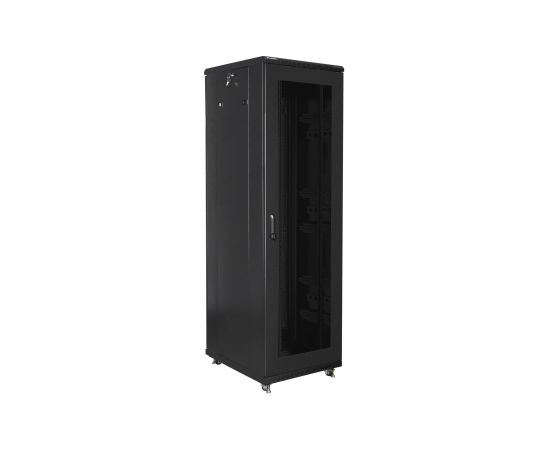 Lanberg Rack cabinet 19" free-standing 42U/600x800 (flat pack) with mesh door FF01-6842-23B Black Serveri un to komponentes