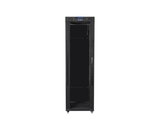Lanberg Rack cabinet 19" free-standing 42U/600x800 (flat pack) with glass door, LCD FF01-6842-12BL Black Serveri un to komponentes