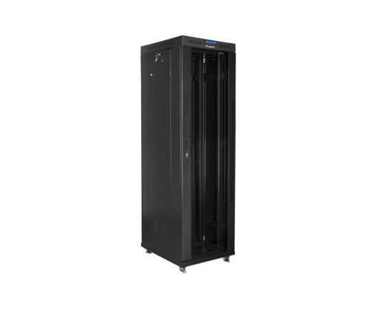 Lanberg Rack cabinet 19" free-standing 42U/600x800 (flat pack) with glass door, LCD FF01-6842-12BL Black Serveri un to komponentes
