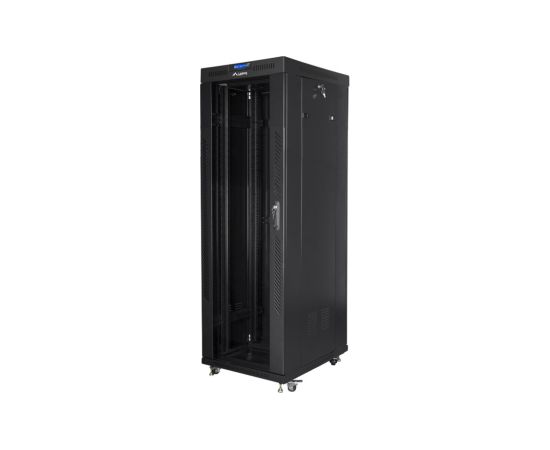 Lanberg Rack cabinet 19" free-standing 37U/800x1000 (flat pack) with glass door, LCD FF01-8037-12BL Black Serveri un to komponentes