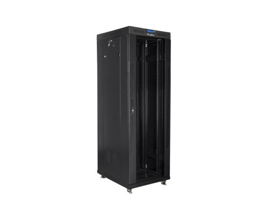 Lanberg Rack cabinet 19" free-standing 37U/800x1000 (flat pack) with glass door, LCD FF01-8037-12BL Black Serveri un to komponentes