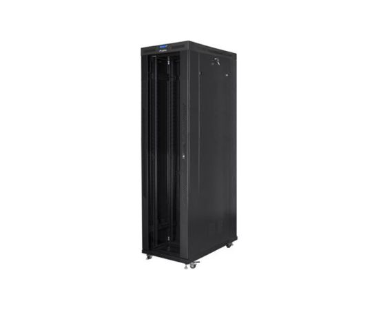 Lanberg Rack cabinet 19" free-standing 47U/800x1200 (flat pack) with glass door, LCD FF01-8247-12BL Black Serveri un to komponentes