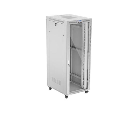 Lanberg Rack cabinet 19" free-standing 42U/800x1000 (flat pack) with glass door, LCD FF01-8042-12SL Grey Serveri un to komponentes