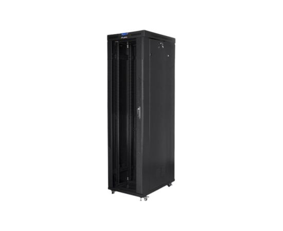 Lanberg Rack cabinet 19" free-standing 47U/800x1000 (flat pack) with glass door, LCD FF01-8047-12BL Black Serveri un to komponentes