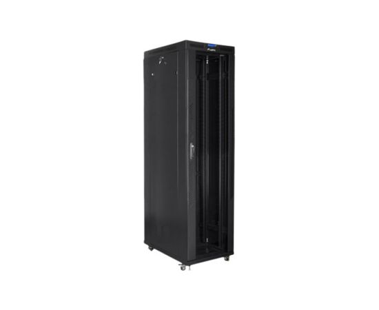 Lanberg Rack cabinet 19" free-standing 47U/800x1000 (flat pack) with glass door, LCD FF01-8047-12BL Black Serveri un to komponentes