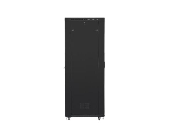 Lanberg Rack cabinet 19" free-standing 47U/800x1000 (flat pack) with glass door, LCD FF01-8047-12BL Black Serveri un to komponentes
