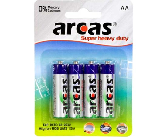 Arcas AA/R6 Super Heavy Duty 4 pc(s) Батарейки, аккумуляторы
