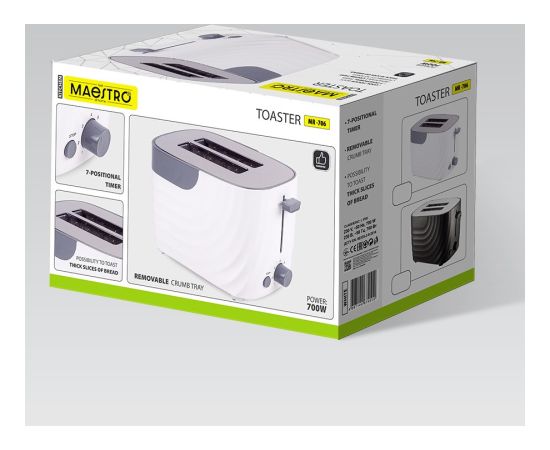 Maestro MR-706-White Toaster White Тостеры