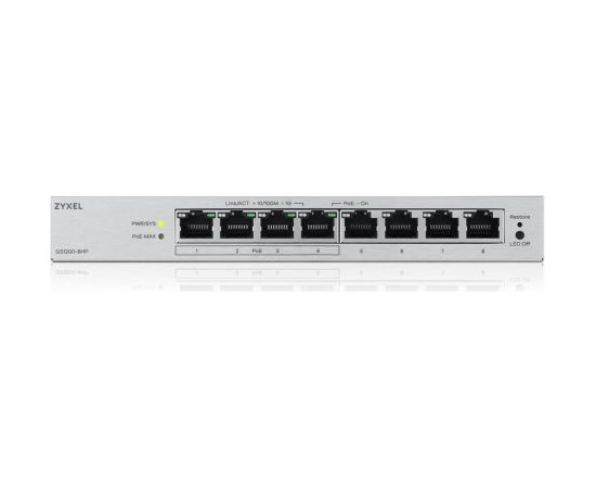 Zyxel GS1200-8HPV3 Managed L2 Gigabit Ethernet (10/100/1000) Power over Ethernet (PoE) Desktop Grey Коммутаторы (Switch)