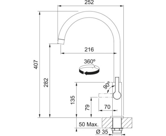 Franke Maris Fikšets Ūdens Izvads Hroms Virtuves Izlietnes Jaucējkrāns Для кухни