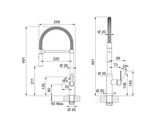 Franke Maris Izvelkams Uzgalis Matēts Melns Virtuves Izlietnes Jaucējkrāns Для кухни