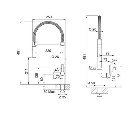 Franke Maris Izvelkams Uzgalis Hroms Virtuves Izlietnes Jaucējkrāns Для кухни