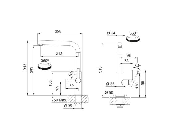 Franke Maris Fikšets Ūdens Izvads Matēts Melns Virtuves Izlietnes Jaucējkrāns Для кухни