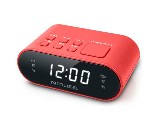 Divu modinātāju pulksteņa radio PLL, 3 V, M 10 RED, MUSE Radio, Radio pulksteņi