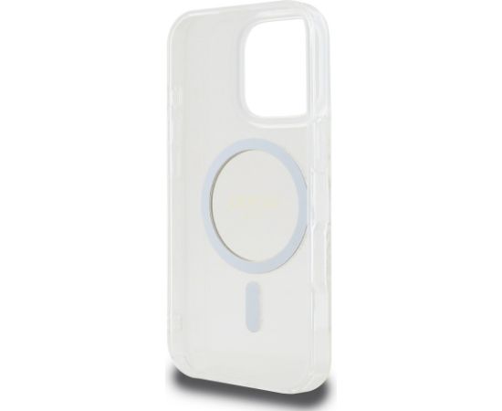 Guess IML Glitter Ring MagSafe Case Aizsargapvalks priekš iPhone 16 Pro Max / caurspīdīgs Neoriģinālie Maciņi