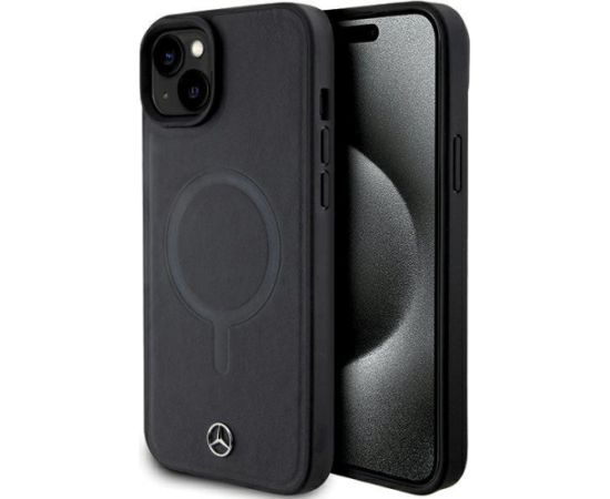 Mercedes Smooth Leather MagSafe Back Case Защитный Чехол для Apple iPhone 15 Plus Чехлы - альтернативные