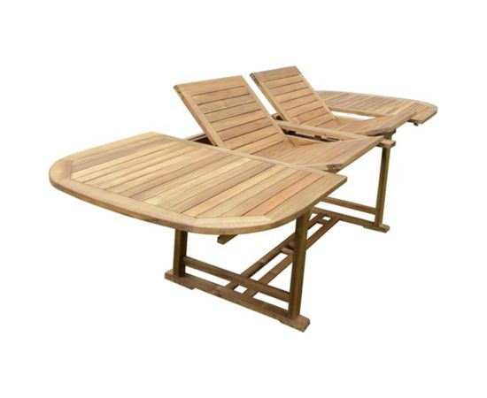 Galds FABIOLA 285/225/165x100xH75cm, akācija Dārza galdi