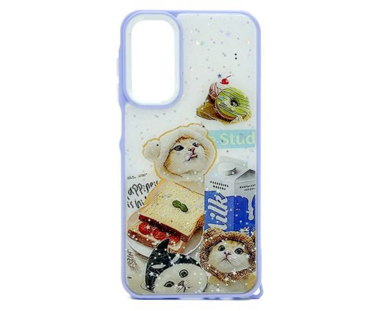 iLike Samsung  Galaxy A15 EPOXY CARTOON COVER case Purple White Чехлы - альтернативные