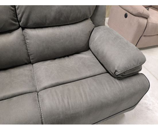 Dīvāns GORDY 2-vietīgs, ar manuālu mehānismu, pelēks Dīvāni