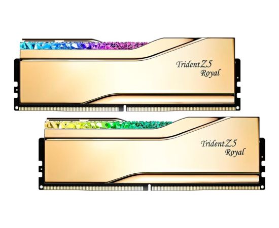 G.Skill DDR5 - 32GB - 7200 - CL - 34 (2x 16 GB) Dual-Kit (gold, F5-7200J3445G16GX2-TR5G, Trident Z5 Royal, INTEL XMP) RAM Operatīvā atmiņa