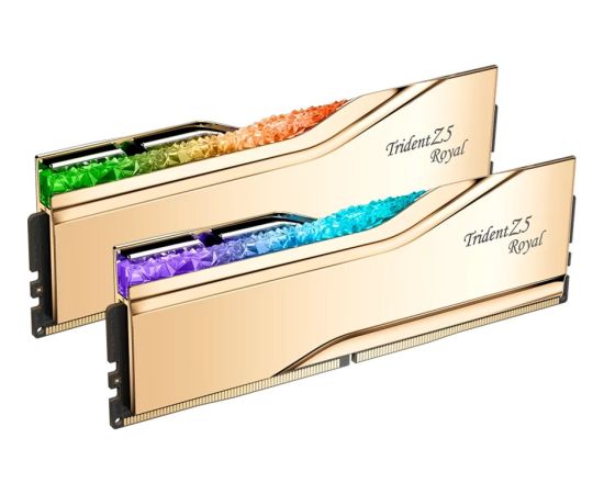 G.Skill DDR5 - 32GB - 7200 - CL - 34 (2x 16 GB) Dual-Kit (gold, F5-7200J3445G16GX2-TR5G, Trident Z5 Royal, INTEL XMP) RAM Operatīvā atmiņa