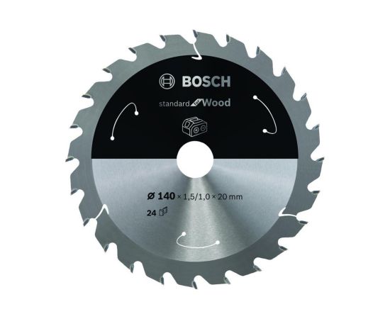 Griešanas disks kokam Bosch Standard for Wood 2608837671; 140x20 mm; Z24 Zāģripas