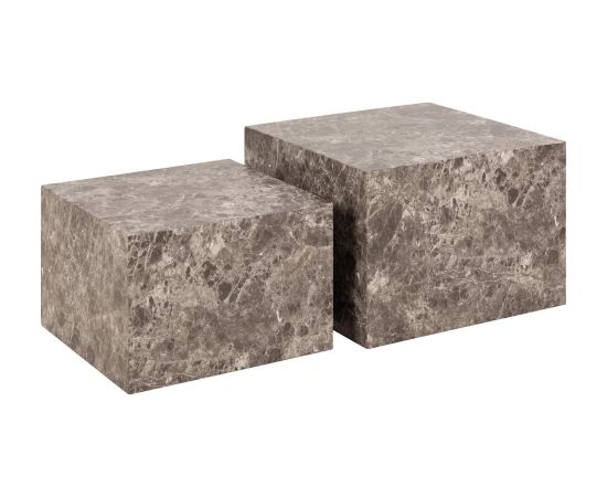 Coffee tables 2pcs DICE 58x58xH40cm, 50x50xH33cm, light brown Новинки Для дома и сада 