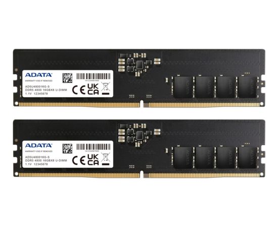 ADATA DDR5 - 32GB - 4800 - CL - 40 Premier Tray - Dual Kit RAM Operatīvā atmiņa