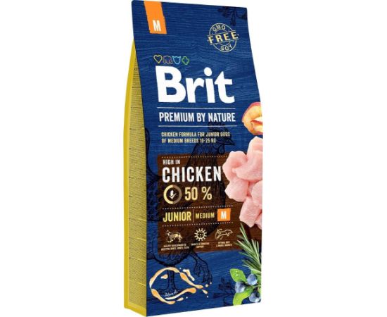 BRIT Premium by Nature Junior Medium Chicken - dry dog food - 15 kg Suņu barība