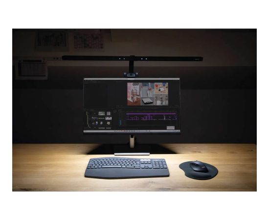 LED galda lampa MAUL Gate, ekrāna apgaismošanai, melna Biroja galda lampas