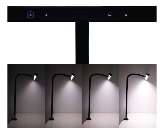 LED galda lampa MAUL Gate, ekrāna apgaismošanai, melna Biroja galda lampas