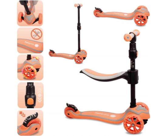 Sunbaby SUN BABY HULAJNOGA FLASH 3w1 LED KOŁA BRZOSKWINIA 5905525350942 Jaunumi - Sports