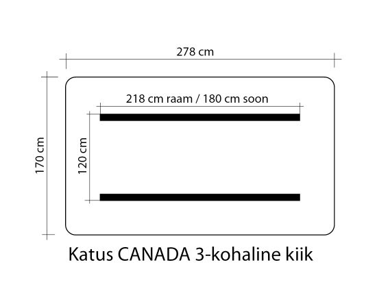 Jumta segums nojumēm CANADA 170x278cm, 100% poliesters, audums  767 Jaunumi -Dārzam