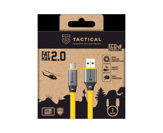 Tactical кабель Fat Man 2.0 USB-A|USB-C 1 м | желтый Дата USB-кабели