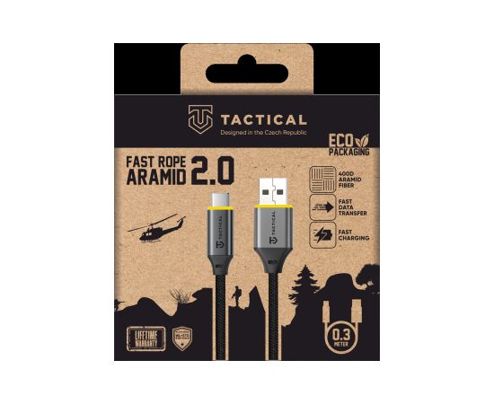 Tactical кабель Fast Rope Aramid 2.0 cable USB-A|USB-C | 0.3m Дата USB-кабели