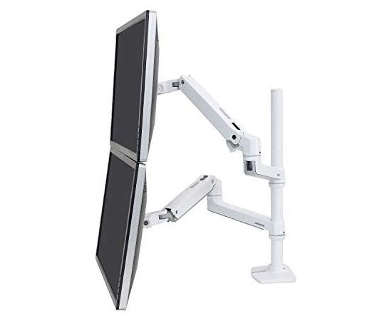 Ergotron LX dual stacking arm - white TV un monitoru stiprinājumi, kronšteini