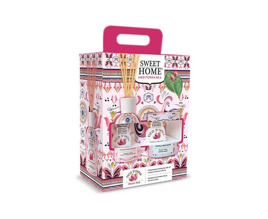 Sweet Home Collection Prickly Pear Set - Dárková sada aroma difuzéru se svíčkou Dāvanu komplekti
