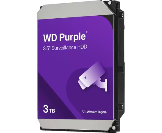 Western Digital HDD AV WD Purple 3.5" 3TB 128MB 5400rpm SATA 6Gb/s HDD Iekšējie cietie diski