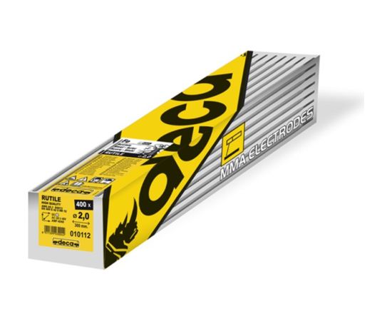 Rutila elektrodi DECA 2.0 mm x300, AWS A5.1 E6013 EN 499 E 42 0 RR12, paka 4.4kg Metinātāmie aparāti