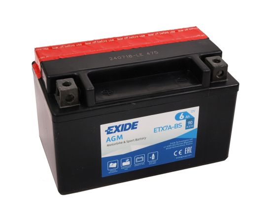 150 x 87 x 94 + - EXIDE Bike AGM  12V 6Ah (c20) 90 A(EN) TV +SP, YTX7A-BS EAN3661024033817 Akumulatori