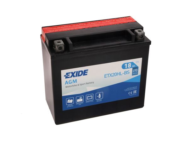 176 x 87 x 155, - +, EXIDE BIKE AGM 12V 18Ah 270A(EN) YTX20HL-BS EAN3661024033886 Akumulatori