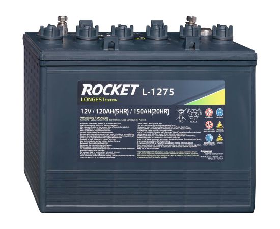 ROCKET DEEP CYCLE Nass-Batteriee, L-1275,  12V, 120Ah (c5), 150Ah (c20),  329x181x278 EHPT Akumulatori