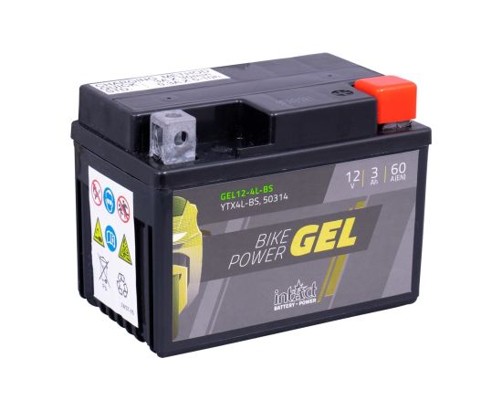 113 x 70 x 85 - + Intact Bike Power GEL 12V 3Ah(c20) 60A(EN) CTX4L-BS EAN4250227524049 Akumulatori
