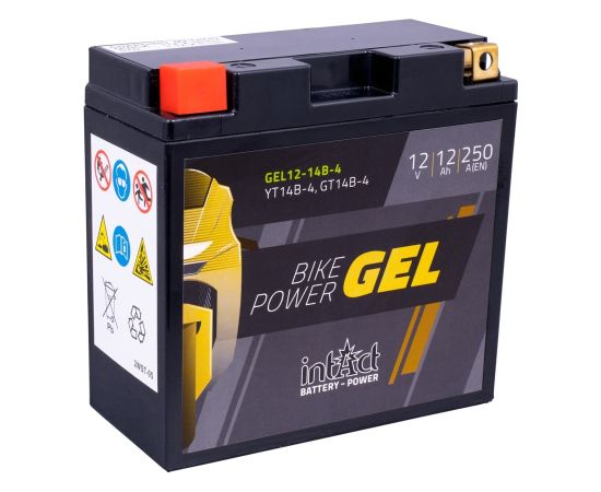150 x 69 x 145 + - Intact Bike Power GEL 12V 12Ah(c20) 250A(EN) GT14B-4 EAN4250227524261 Akumulatori