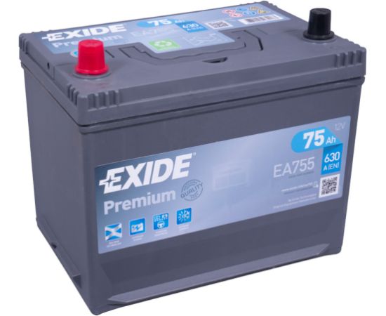EXIDE PREMIUM EA755 12V 75Ah 630A(EN) 270x173x222 1/1 EAN3661024034173 Akumulatori