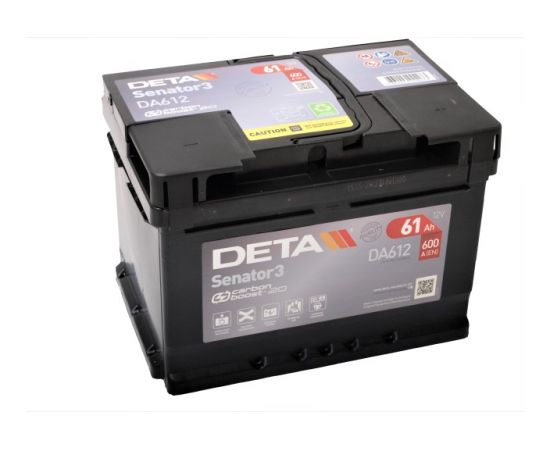 DETA SENATOR3 DA612 12V 61Ah 600A(EN) 242x175x175 0/1 EAN3661024024273 Akumulatori